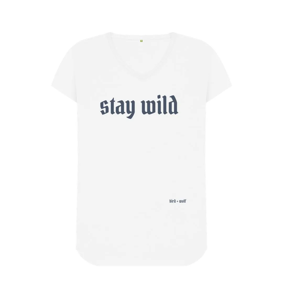 Stay Wild V Neck Tee