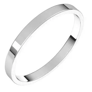 Sterling Silver 2 mm Flat Ultra Light Band Size 6.5