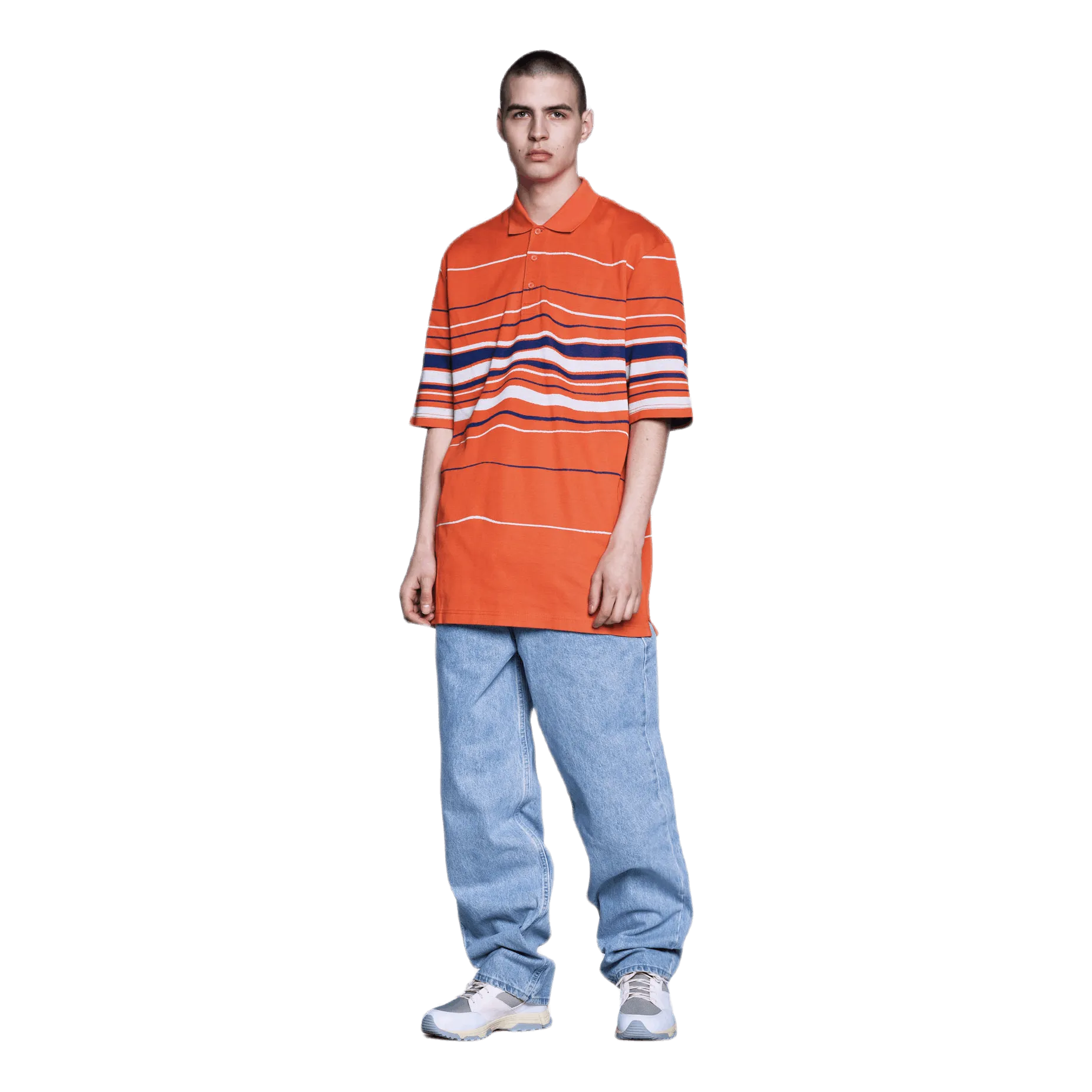 Striped Polo Orange