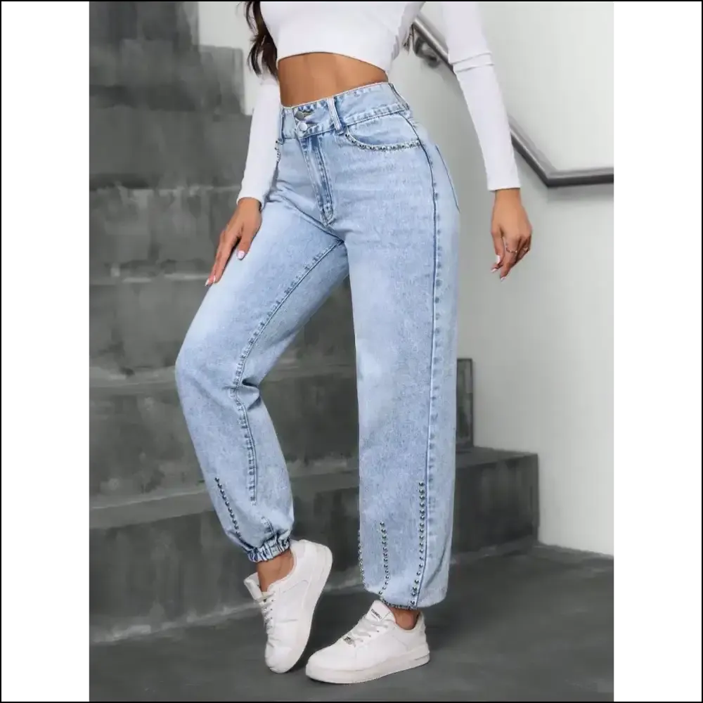 Strut your Stuff in Needful Things’ Studded High Waist Jeans – Confidence, Unleashed! 👖✨