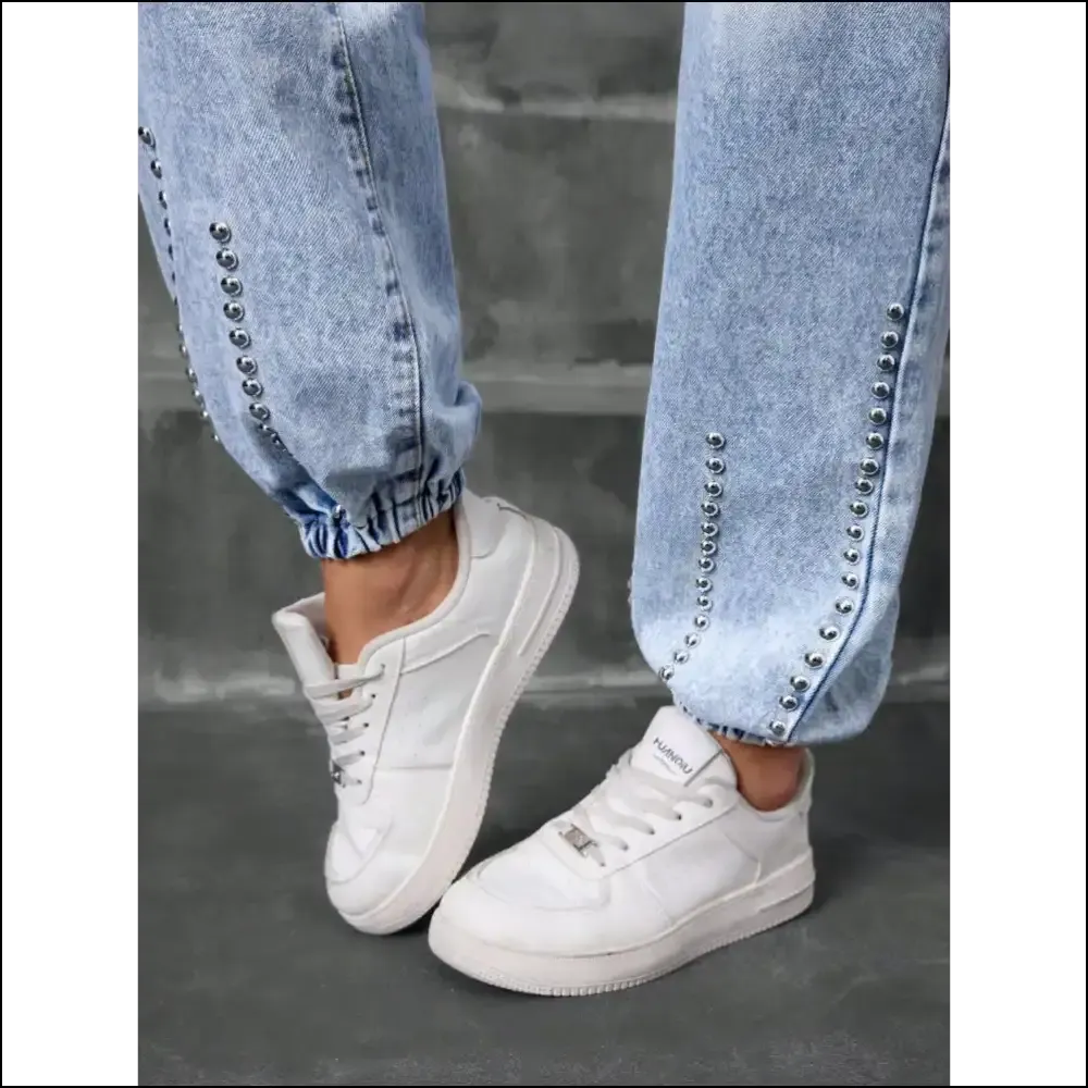 Strut your Stuff in Needful Things’ Studded High Waist Jeans – Confidence, Unleashed! 👖✨