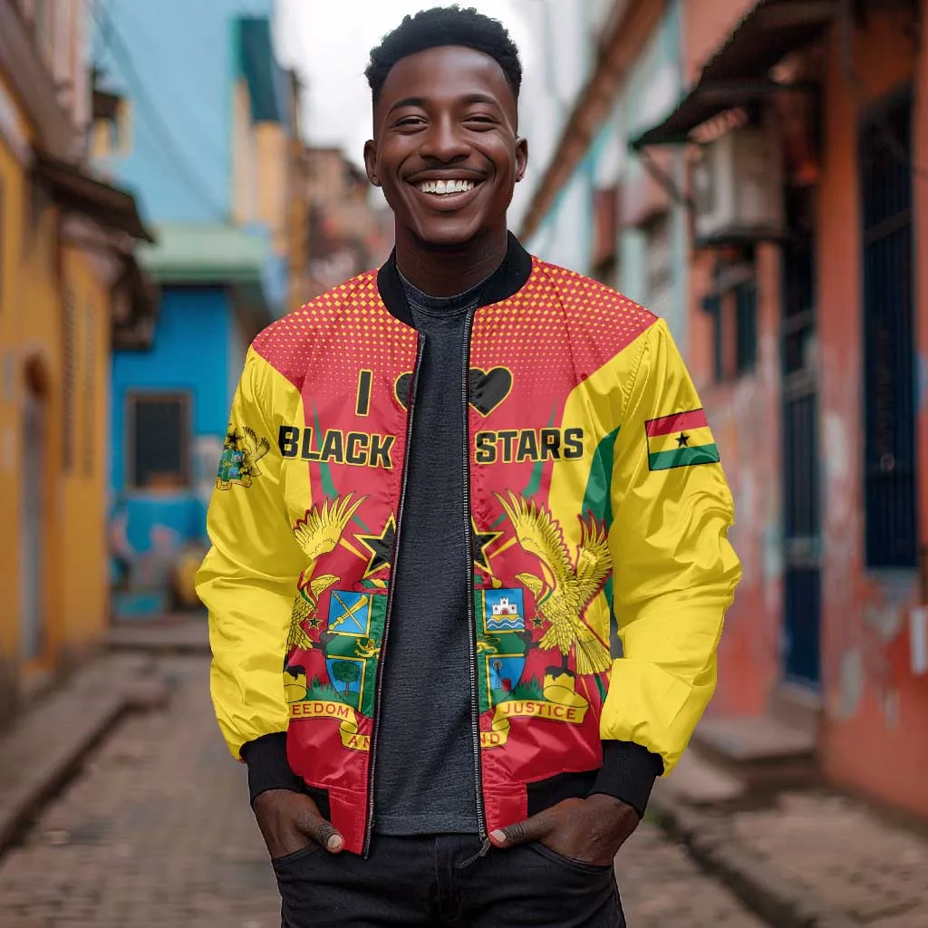Support the Black Stars - Ghana Football Bomber Jacket LT01