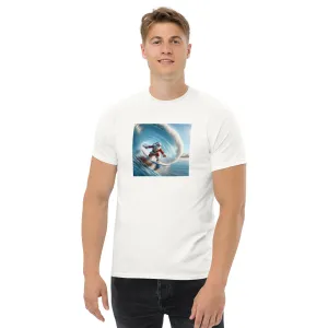 Surfing Santa Holiday T-shirt – Ride the Waves with Christmas Spirit