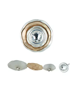 Swarovski Sterling Silver and Gold Stackable Studs