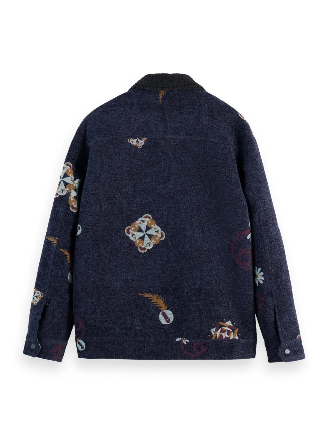 Swirl Poetry Jacquard Trucker Jacket - Night