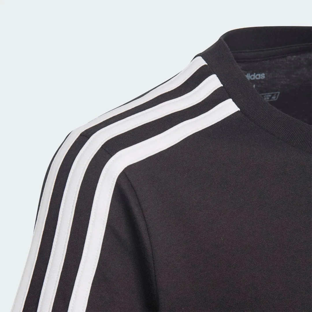 T-SHIRT MAGLIA BIMBO ADIDAS ESSENTIALS 3-STRIPES BAMBINO JUNIOR BLACK