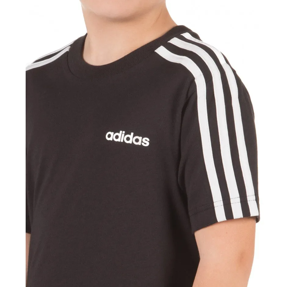T-SHIRT MAGLIA BIMBO ADIDAS ESSENTIALS 3-STRIPES BAMBINO JUNIOR BLACK