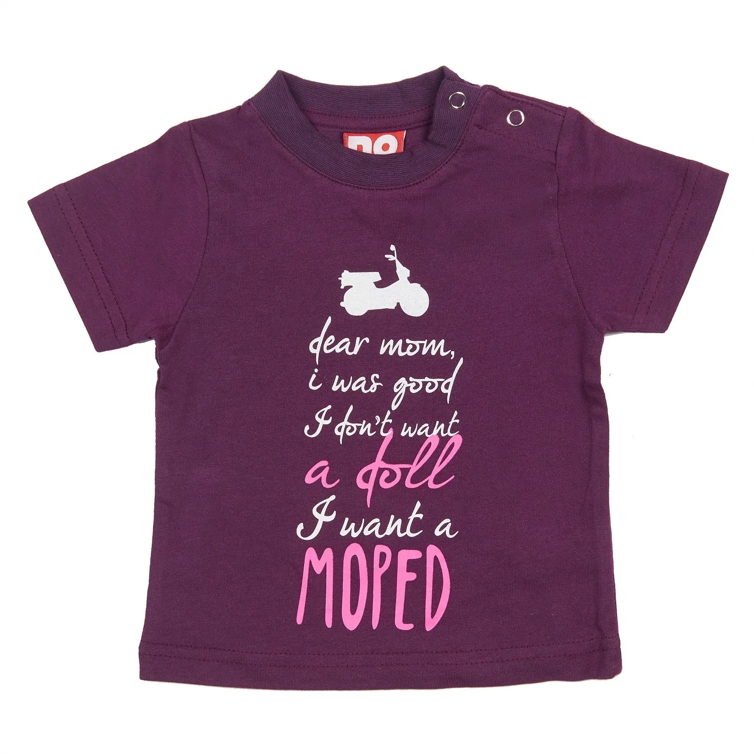 T-SHIRT Tee Baby kids Do-Design Moped Bike Scooter Toddler Purple NEW! 80