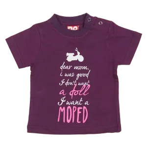 T-SHIRT Tee Baby kids Do-Design Moped Bike Scooter Toddler Purple NEW! 80