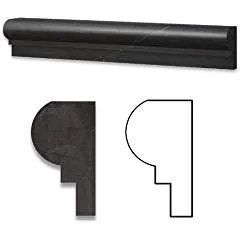 Taurus Black 2" X 12" Marble Polished Chair Rail OG-1 - Box of 5 pcs.