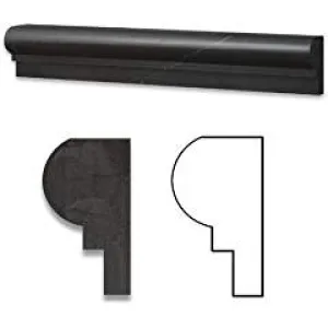 Taurus Black 2" X 12" Marble Polished Chair Rail OG-1 - Box of 5 pcs.