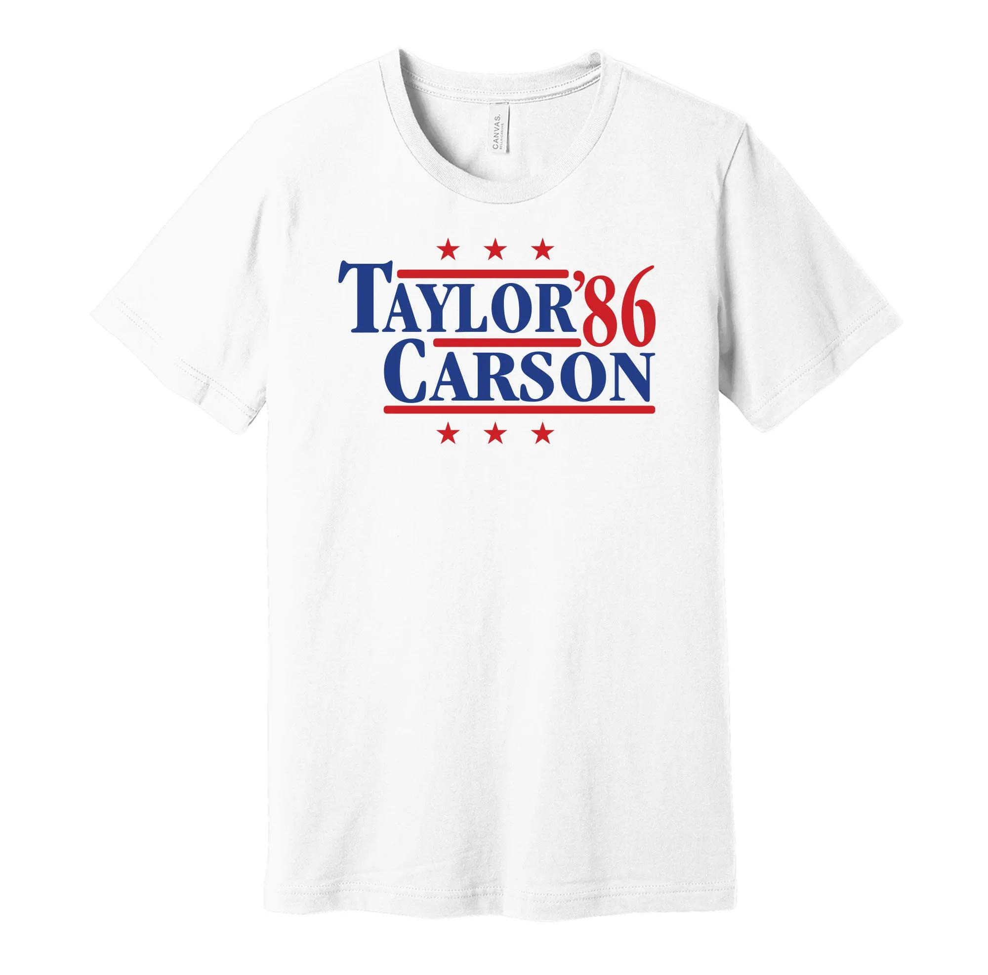 Taylor & Carson '86 - New York Football Legends Political Campaign Parody T-Shirt - Hyper Than Hype Shirts