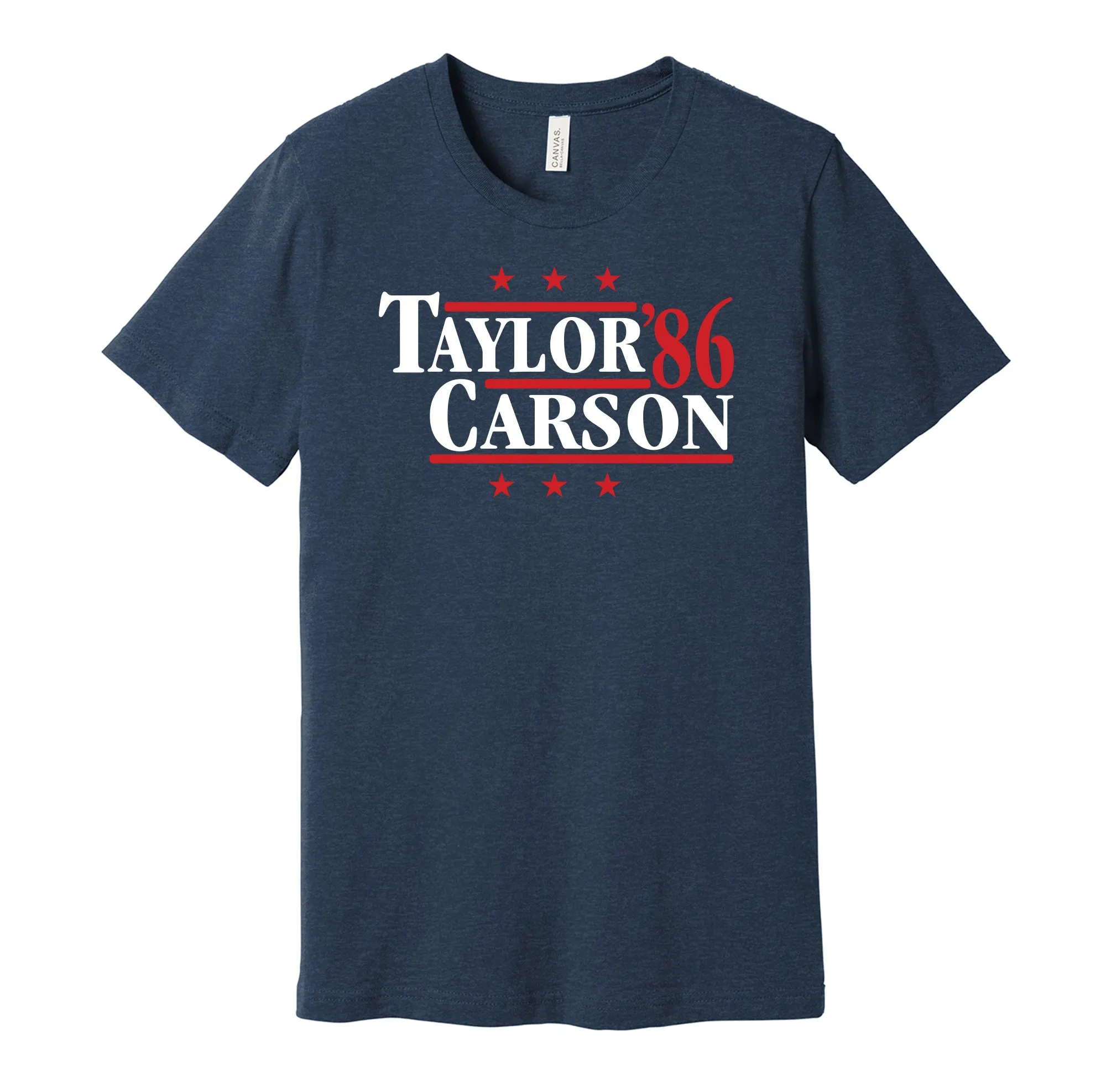 Taylor & Carson '86 - New York Football Legends Political Campaign Parody T-Shirt - Hyper Than Hype Shirts