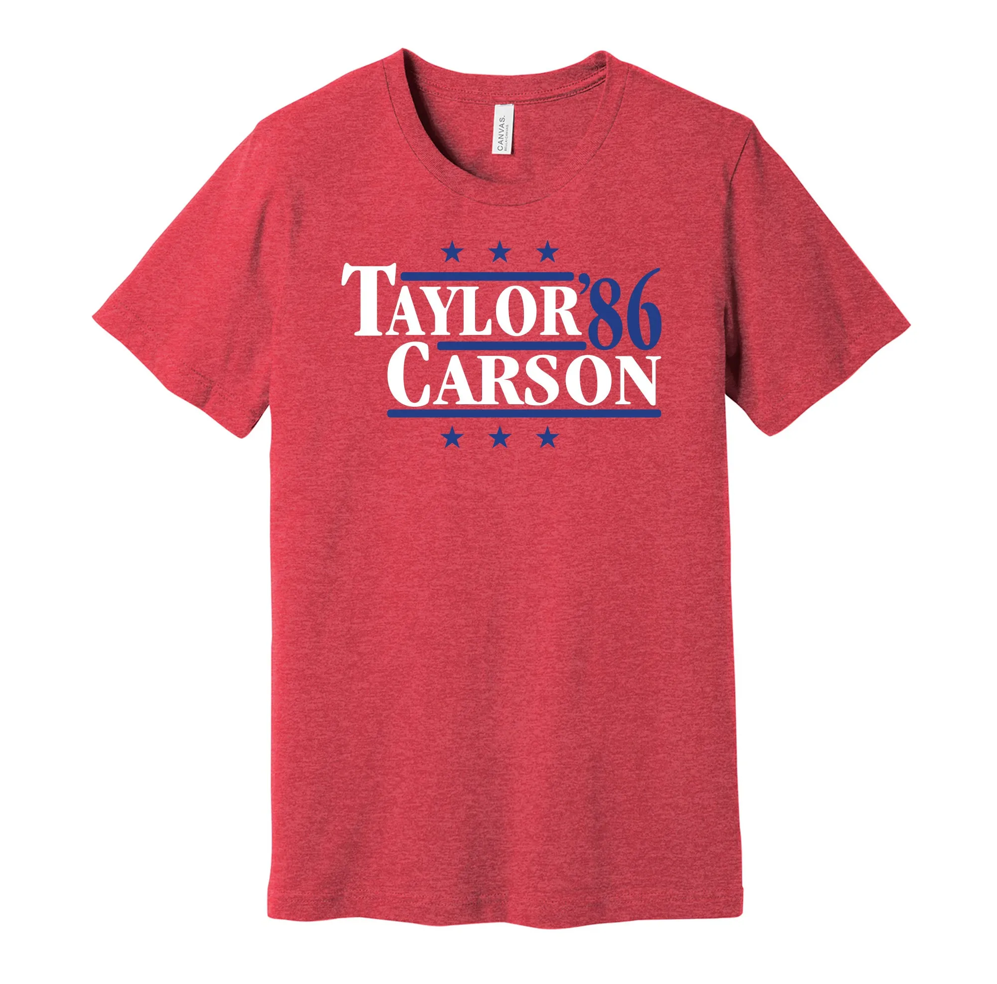 Taylor & Carson '86 - New York Football Legends Political Campaign Parody T-Shirt - Hyper Than Hype Shirts