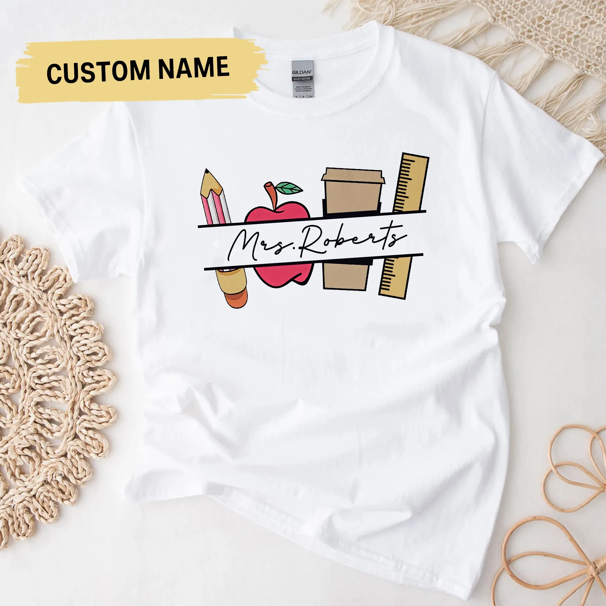 Teacher Shirt, Customizable Notepad Tee, Back to School, End of Year Gift, Teacher Appreciation, Custom Notepad, Teacher Christmas Gift