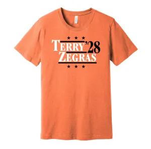 Terry & Zegras '28 - Anaheim Hockey Political Campaign Parody T-Shirt - Hyper Than Hype Shirts