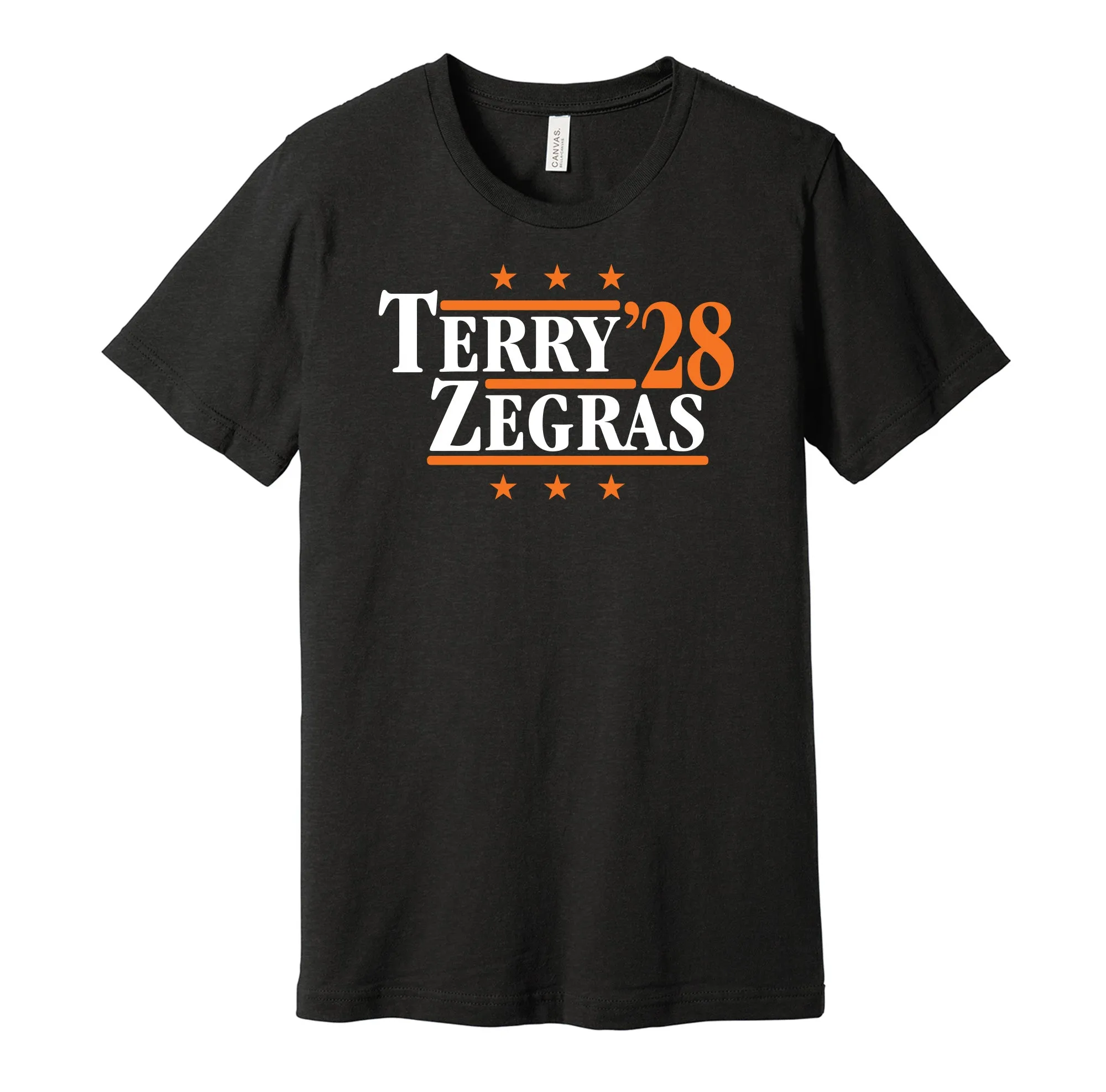 Terry & Zegras '28 - Anaheim Hockey Political Campaign Parody T-Shirt - Hyper Than Hype Shirts
