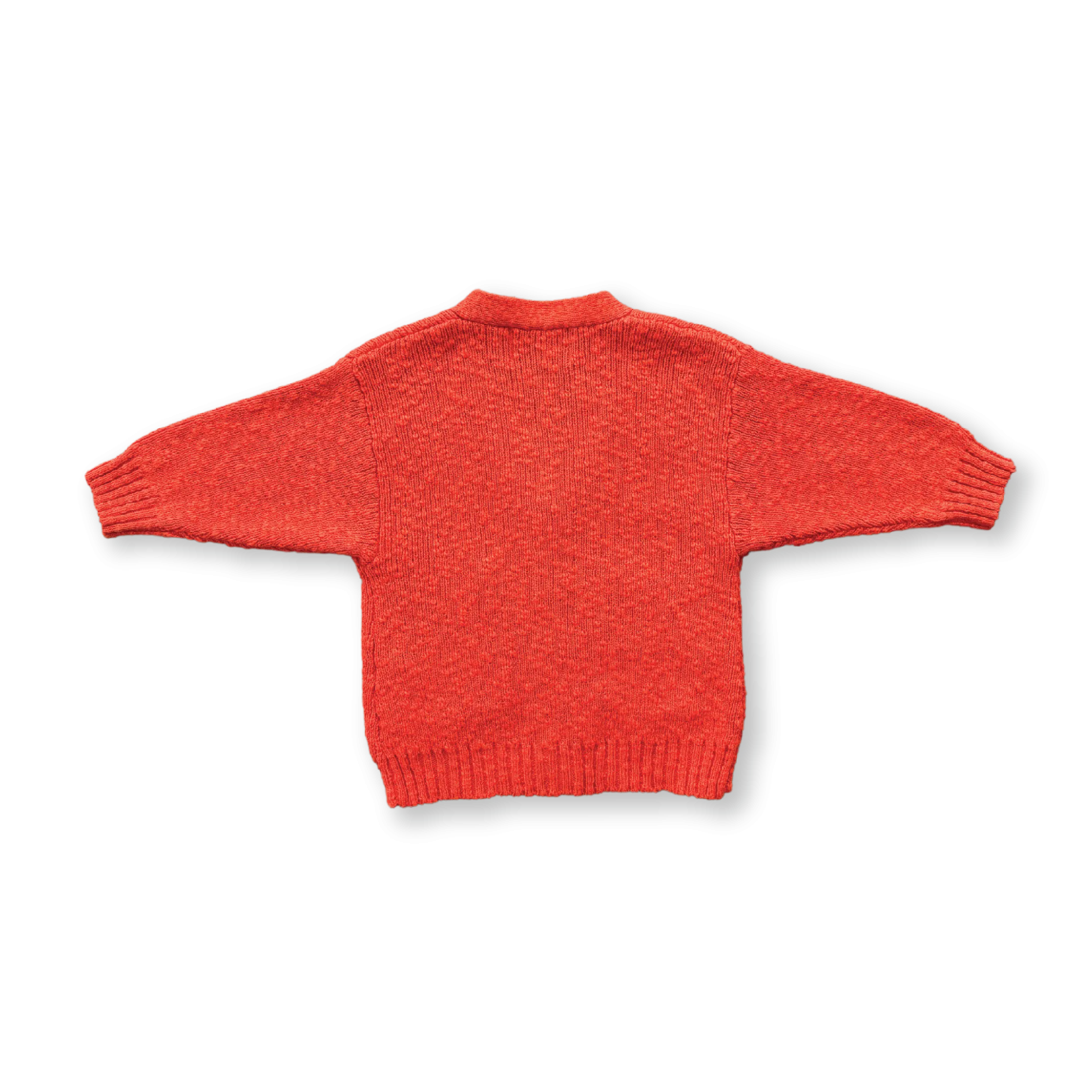 Textured Cardigan - Port Red