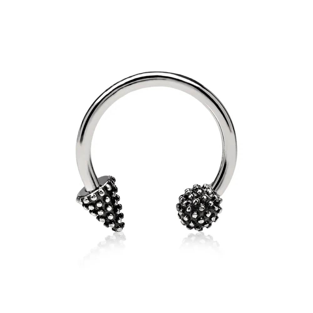 Textured Circular Barbell Ring