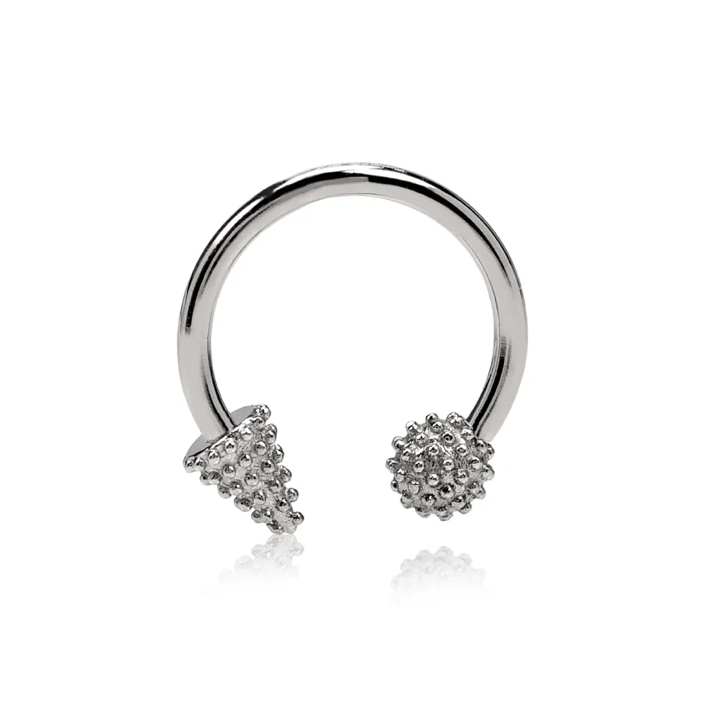 Textured Circular Barbell Ring