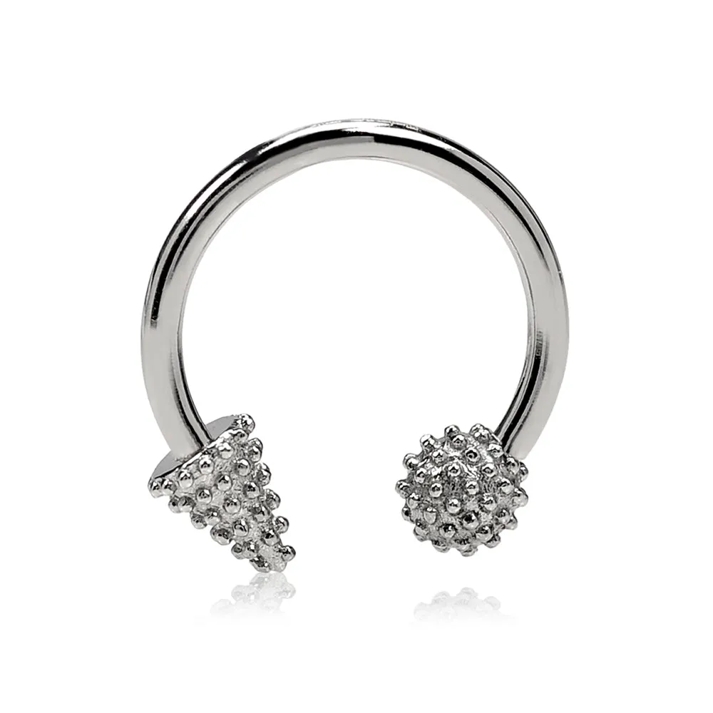 Textured Circular Barbell Ring