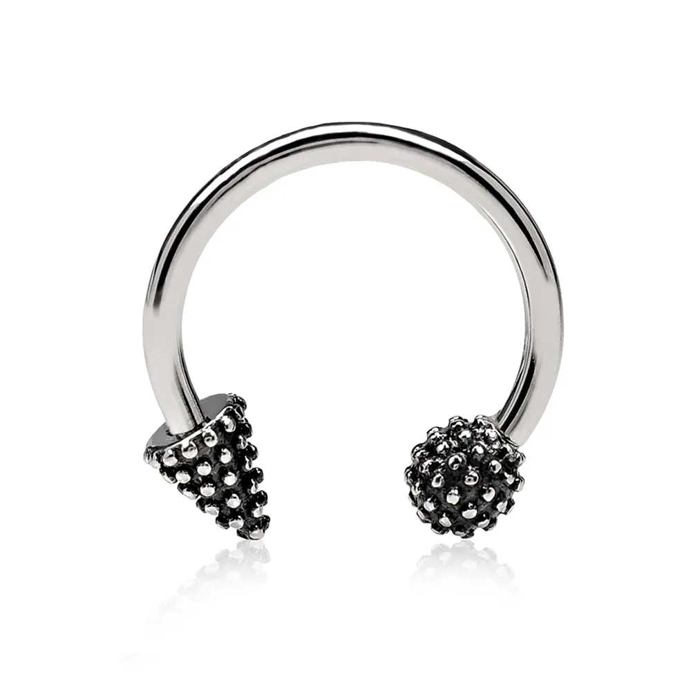 Textured Circular Barbell Ring