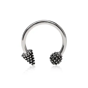 Textured Circular Barbell Ring