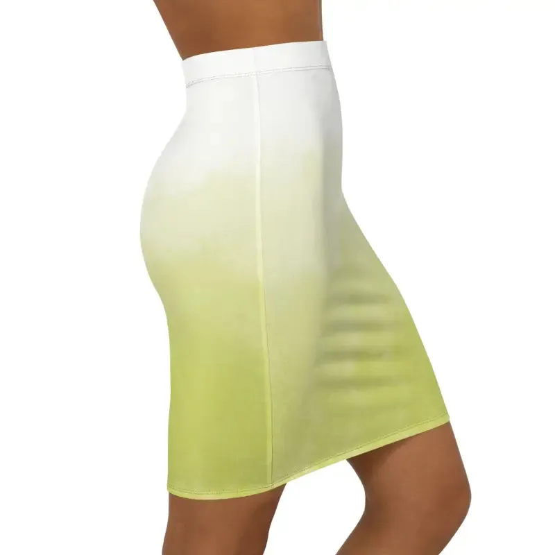 Textured Green Mini Skirt in White Color with Stretch