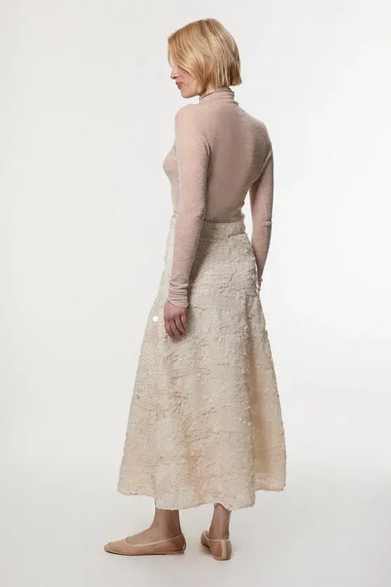 Textured Sequin Woven Midi Skirt