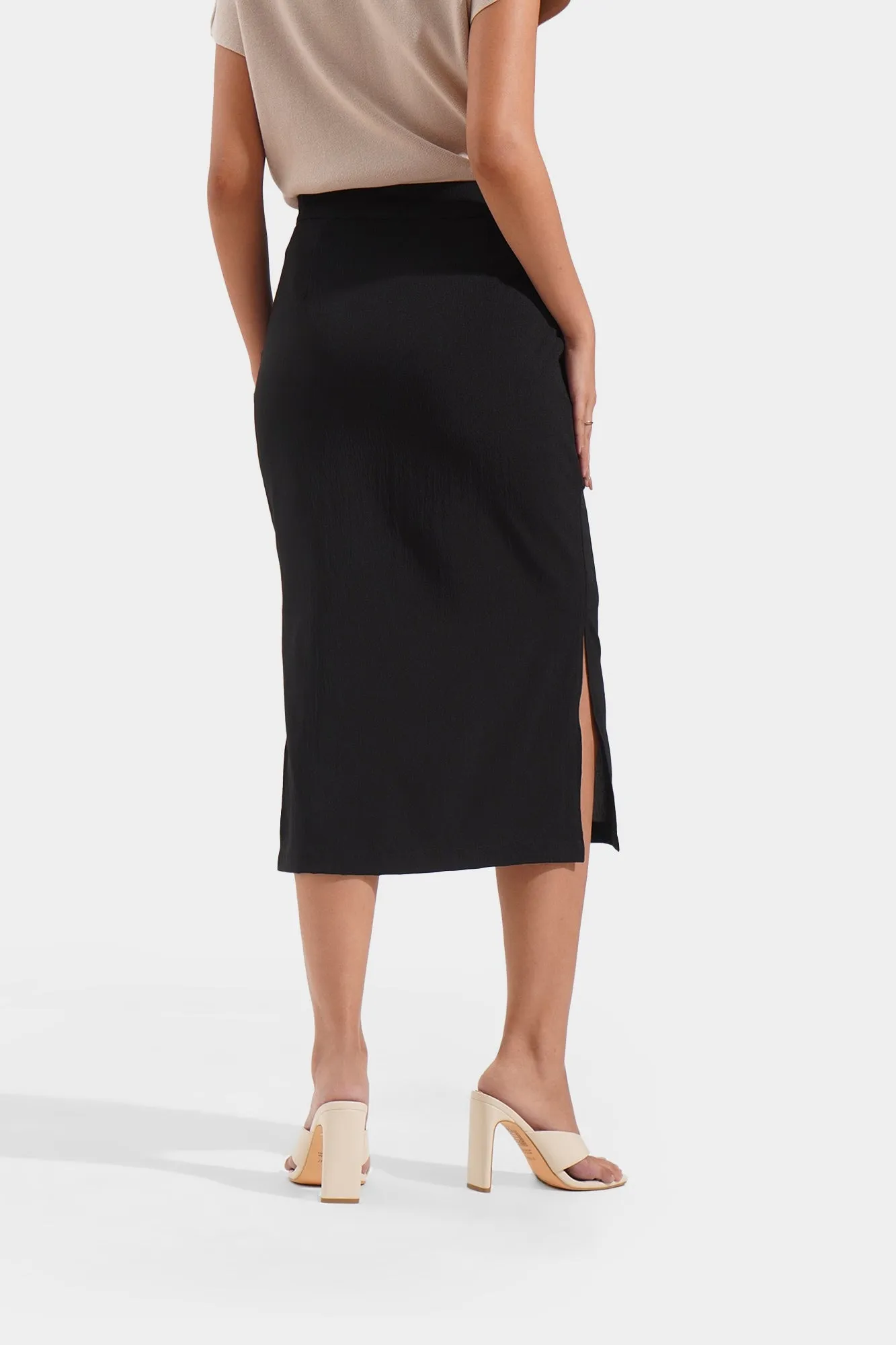 Textured Slim Skirt
