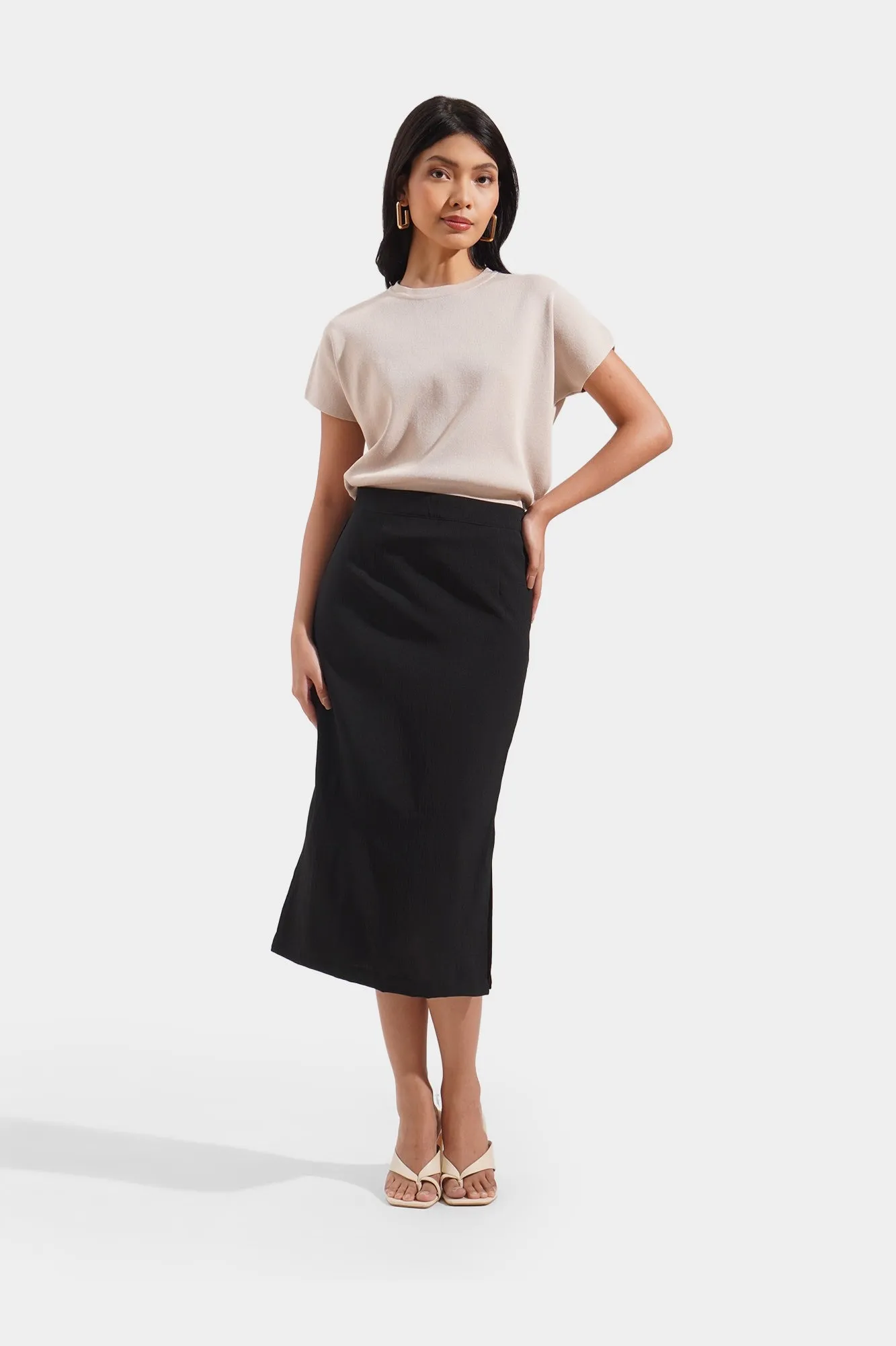 Textured Slim Skirt