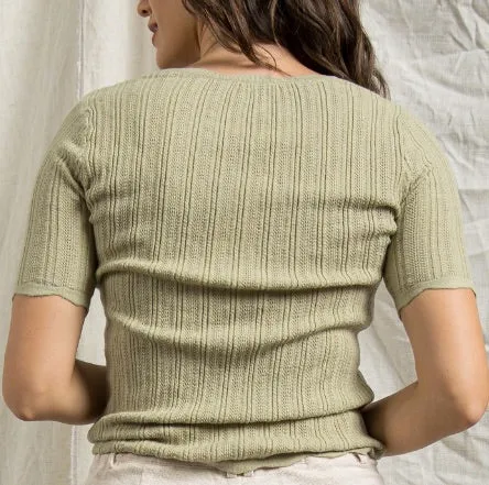 Textured Sweater Knit Top
