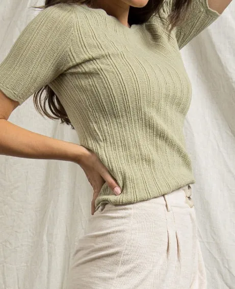 Textured Sweater Knit Top