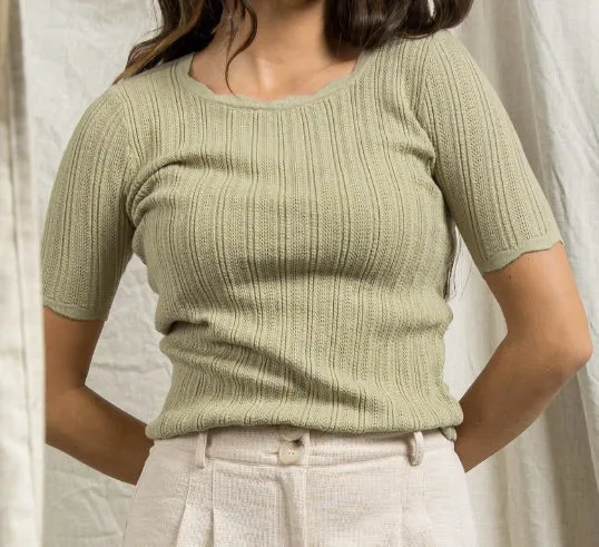 Textured Sweater Knit Top