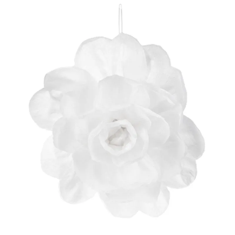 Textured White Flower Ornaments