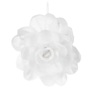 Textured White Flower Ornaments