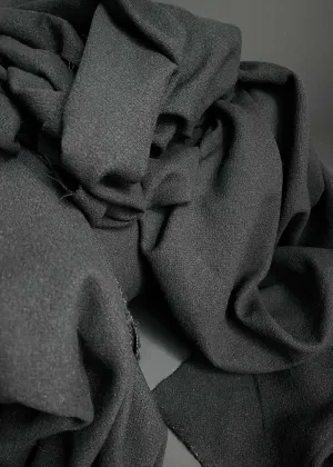 Textured Wool Crepe, Black