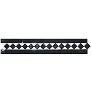 Thassos White Greek Marble BIAS Border / Listello with Black Dots, Polished