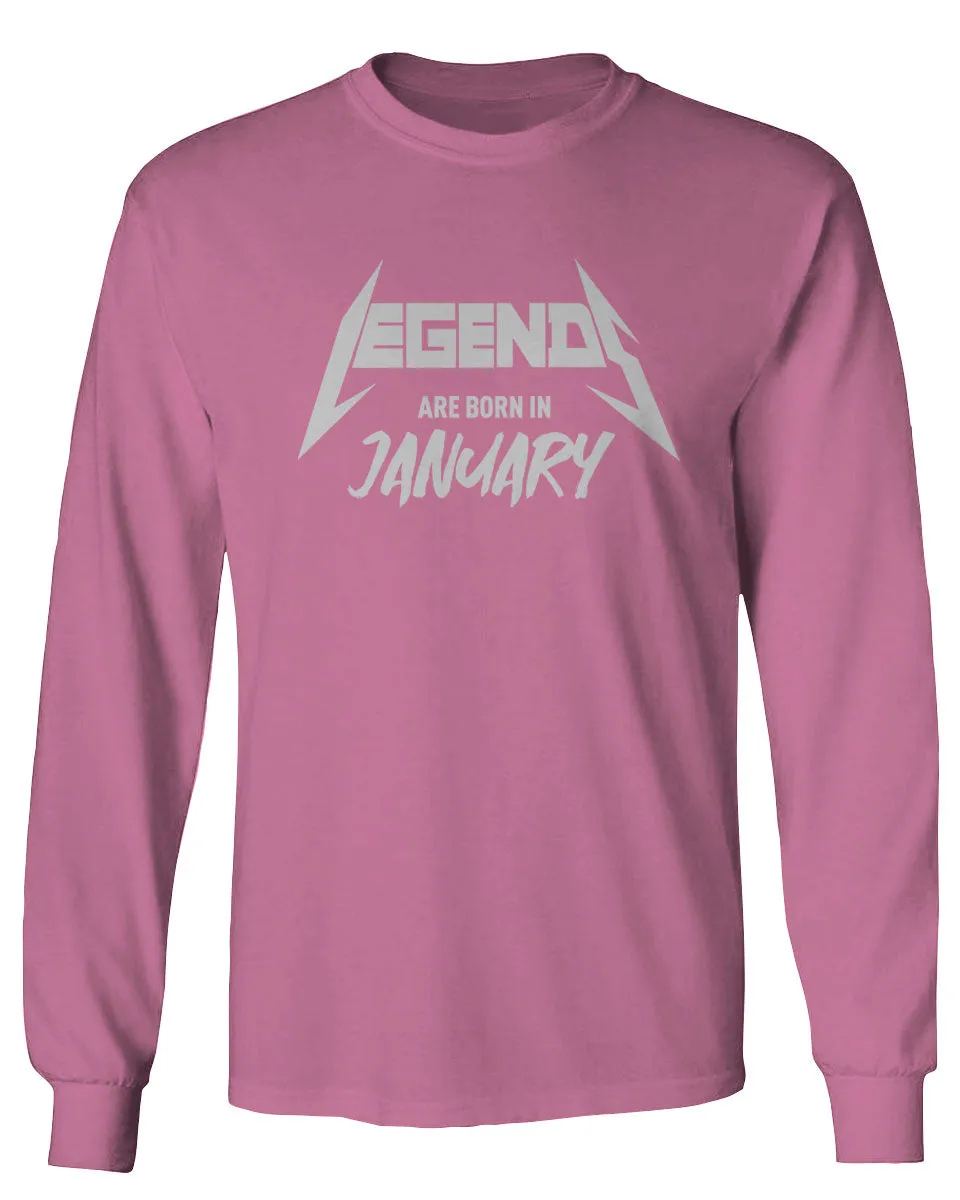 The Best Birthday Gift Legends are Born in January mens Long sleeve t shirt
