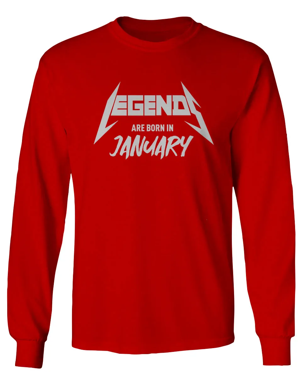 The Best Birthday Gift Legends are Born in January mens Long sleeve t shirt