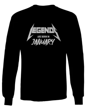 The Best Birthday Gift Legends are Born in January mens Long sleeve t shirt