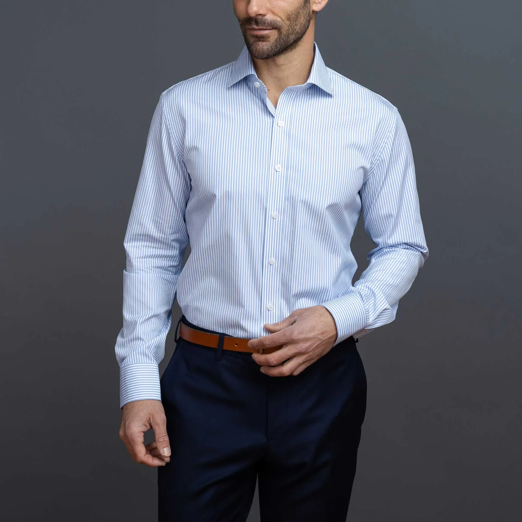 The Blue Regent 120s Poplin Stripe Custom Shirt