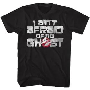 The Real Ghostbusters Ain't Afraid Black T-Shirt