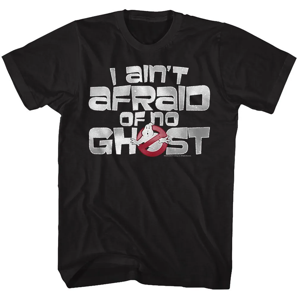 The Real Ghostbusters Ain't Afraid Black T-Shirt
