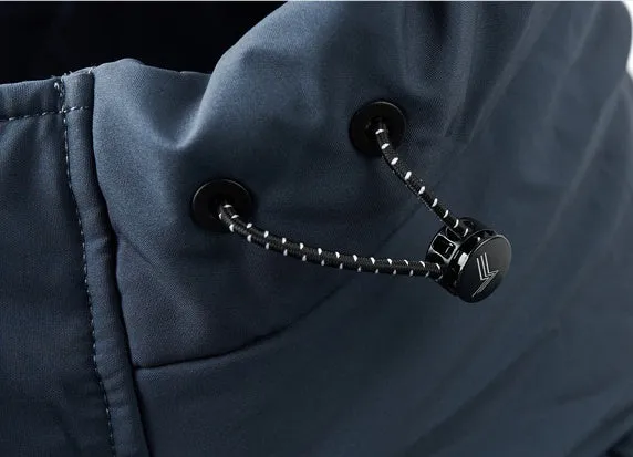 Thickened Hooded Puffer Down Jacket with Label Detailing
