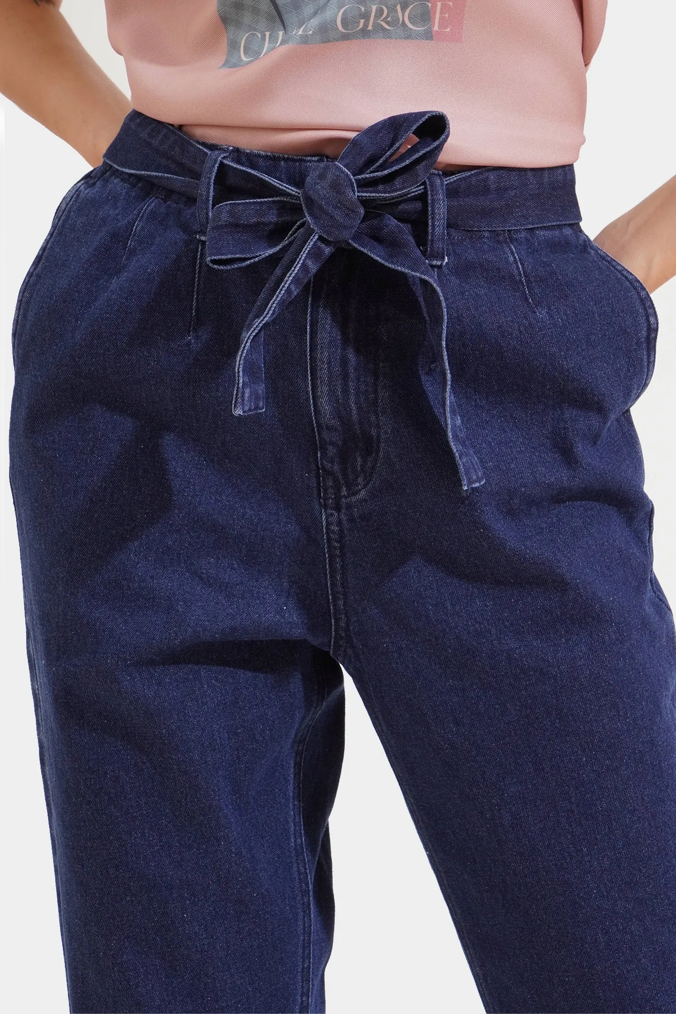 Tie Waist Cozy Jeans