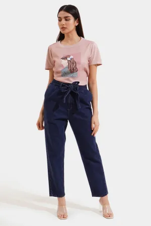 Tie Waist Cozy Jeans