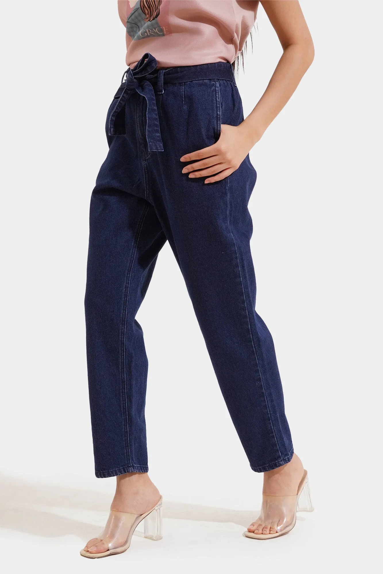 Tie Waist Cozy Jeans