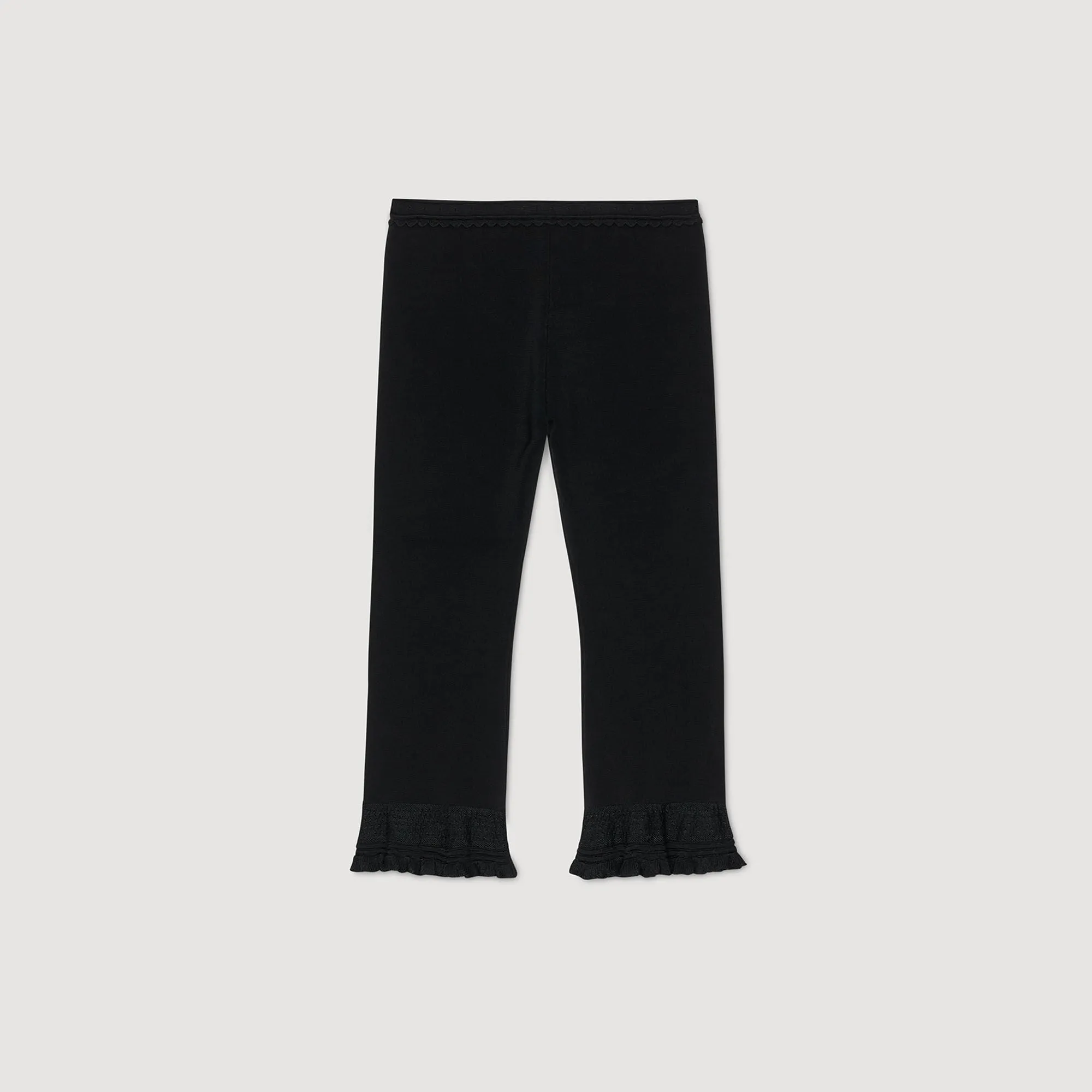 Titi Ruffled Capri Pants Black
