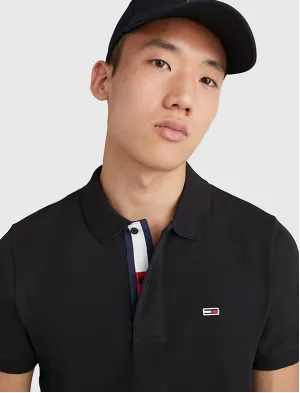 Tommy Jeans | Slim Fit Poloshirt aus reiner Bio-Baumwolle | BDS schwarz